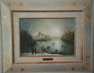 (702)- Coucher de Soleil sur le Puy du Fou-1991-hsb 24x35 cm.