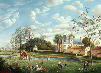 (718)-La Chabotterie-Pique nique-1993-hsb 33x46cm.