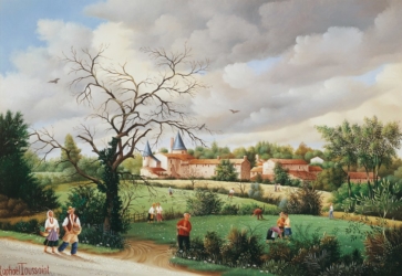 (721)- Le Château de la Grève-Le vieux chêne-Vendée-1993-hsb 24x35 cm.