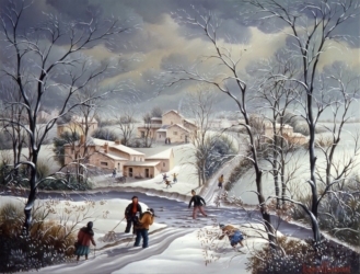 (771)-La Barthelière-Le Passage du gué-1998-27x35 cm.