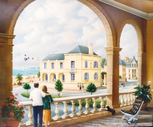 (783)-Les Tamaris villa-sur le remblais des Sables d'Olonne-1999-38x46 cm.