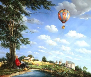 (784)- Regard du peintre sur l'An 2000-1999-hsb 46x55 cm.