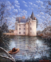 (788)-Le Château de la Preuille-Neige-1999-27x22 cm.