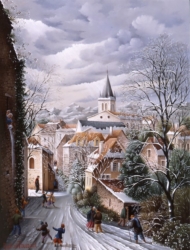 (807)-Orthez et son clocher- Pyrénées Atlantiques-2002-35x27 cm.
