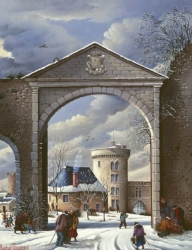 (808)-Le Porche du Château de La Flocellière-2002-hsb 35x27 cm.