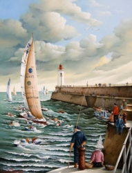 (825)-Le retour-Le Bateau de Van Den Heed-2004-hsb 35x27cm.