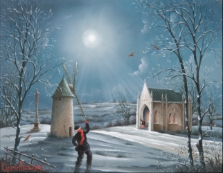 (838)-Le Mont des Alouettes-Vision sur horizons-2007-hsb 16x22 cm.