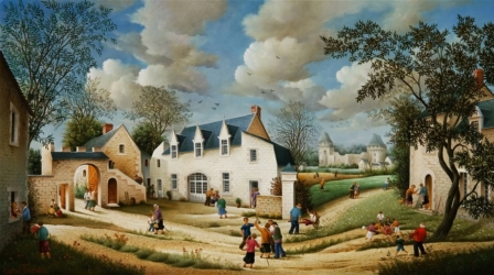 (841)-Domaine de la Touche et le Château de Pocé-2008-hsb 38x56 cm.