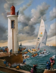 (845)- Vendée Globe-Les Caprices du vent-Les Sables d'Olonne-2008-hsb 35x27 cm.