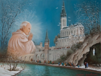 (858)- Béatification du Pape Jean-Paul II - Lourdes-2011-27x35 cm.