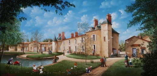 (862)- Le Logis de la Viollière-2011-hsb 28x55 cm.
