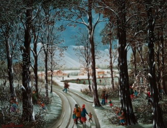 (865)-Beaupuy-Son sous-bois et sa grotte-2011-hsb 27x35 cm.