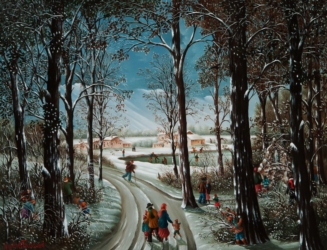 (865)-Beaupuy-Son sous-bois et sa grotte-2011-hsb 27x35 cm.