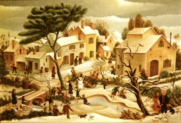 (79)- Neige sur la Génétouze-Vendée-1970- hsb 24x35 cm.
