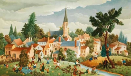 (81)- Les joies de la Campagne par Raphael Toussaint -1970- hsb 33x55 cm.sur artnet