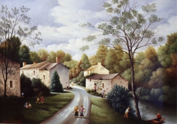 (538)-Le Moulin d'Encrevier sur la Sèvre nantaise-1983-33x46 cm.