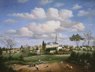 (542)- Les Semailles-Le Bourg de Chambretaud-1983-hsb 50x65 cm.