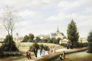 (544)-Le Mariage dans le Marais de Sallertaine-1983-24x35 cm.