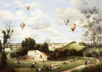 (546)-La Famille Michel Dubreuil en Ballon-1983-33x46 cm.