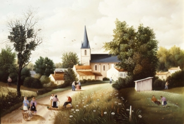 (547)-L'Église de Chateauneuf-Vendée-1983-27x35 cm.