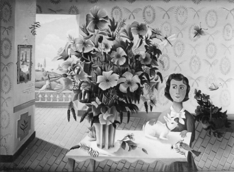 (90)- Valérie ou l'Enfant au bouquet-1971- hsb 24x33 cm.